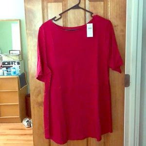 J Jill XL Sangria pima cotton shirttail tee